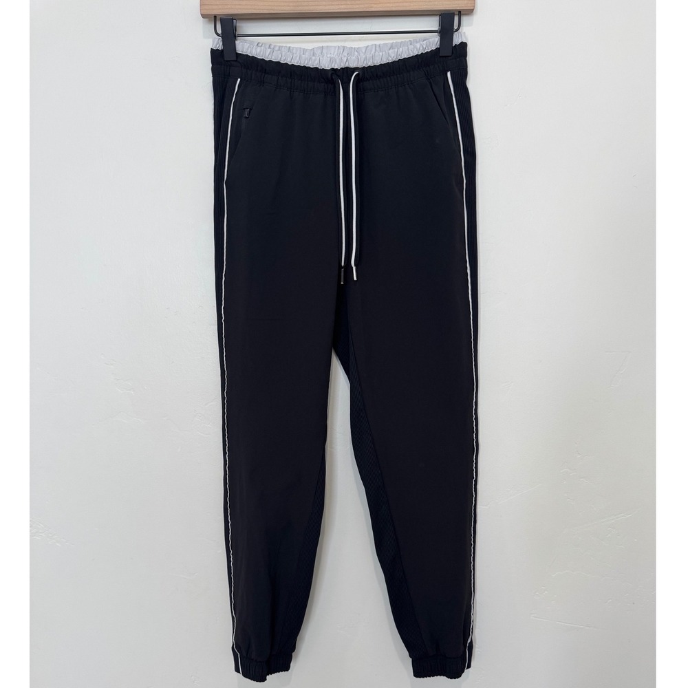 Athleta Brooklyn Jogger Black Side Stripe Pants Y2K Athletic Size 0 Gorpcore